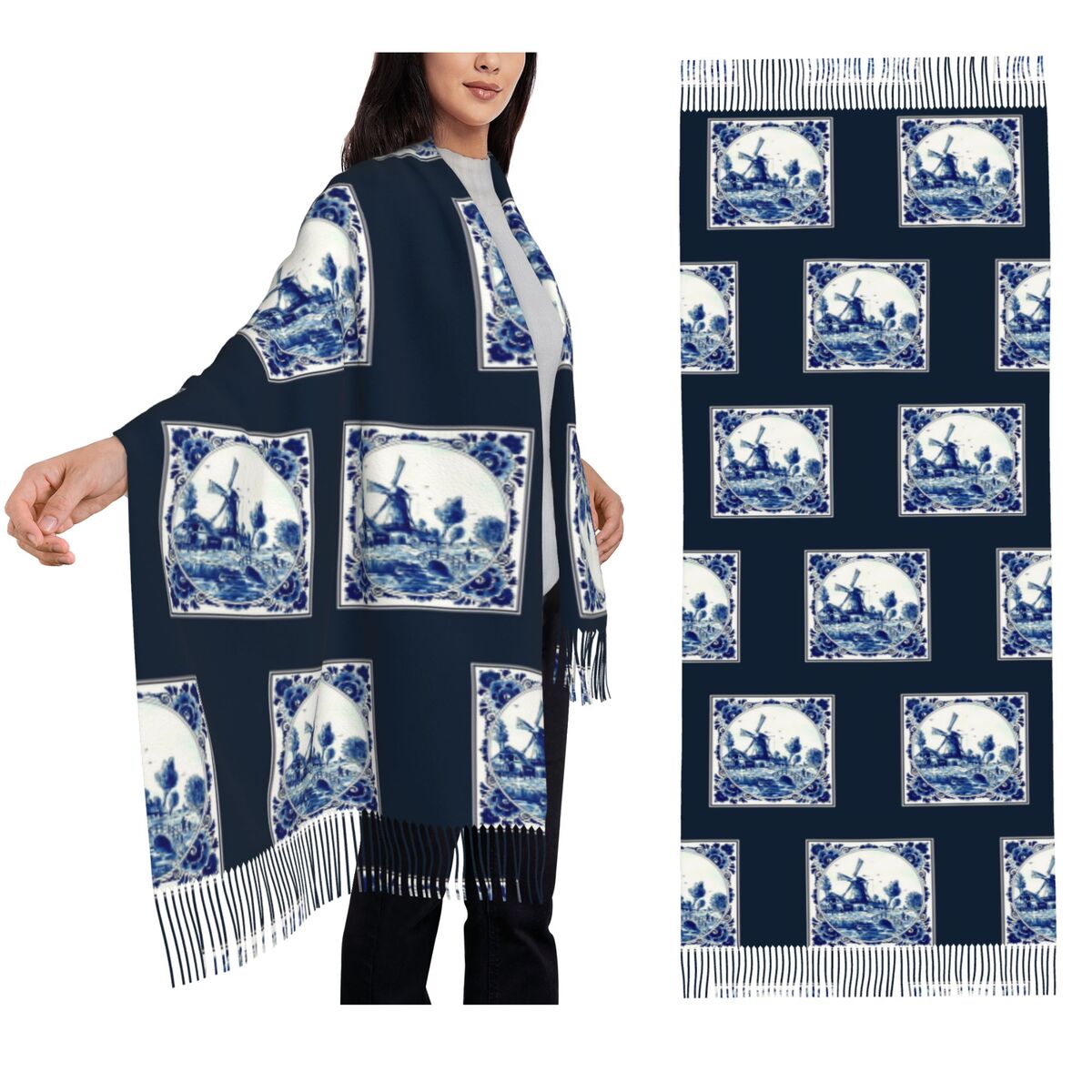 Vintage Fashion Shop - DUTCH BLUE DELFT Vintage Windmolen En