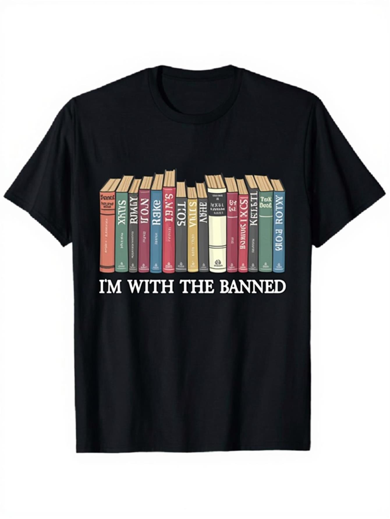 Vintage Fashion Library - Vintage heren zwart grafisch T-shirt kleurrijk