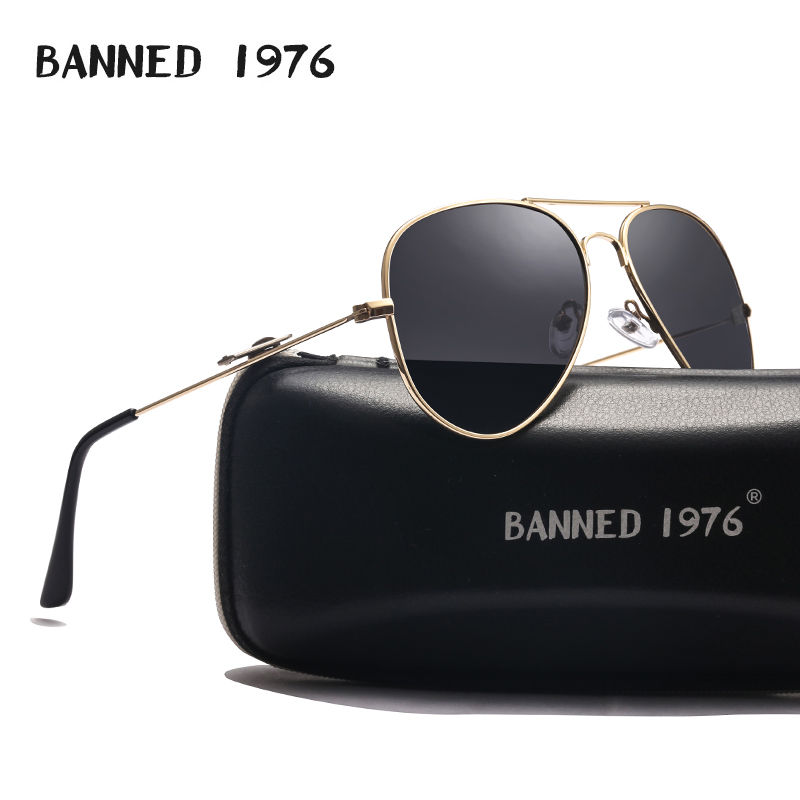 Vintage Fashion Brand Names - Gepolariseerde luchtvaart zonnebril metalen frame ontwerper