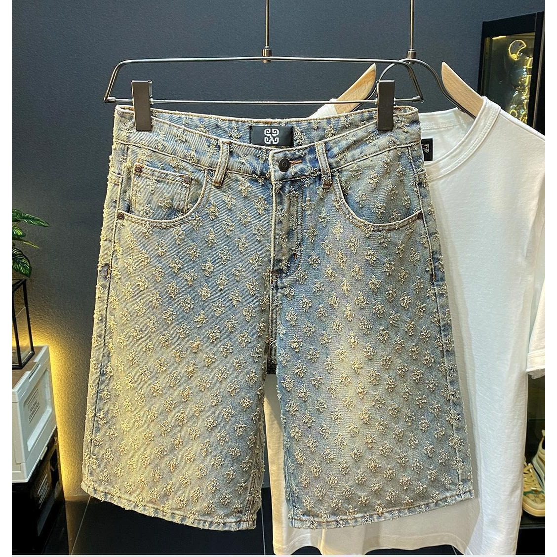 Vintage Fashion Shop - Zomer High Street Denim Shorts Heren