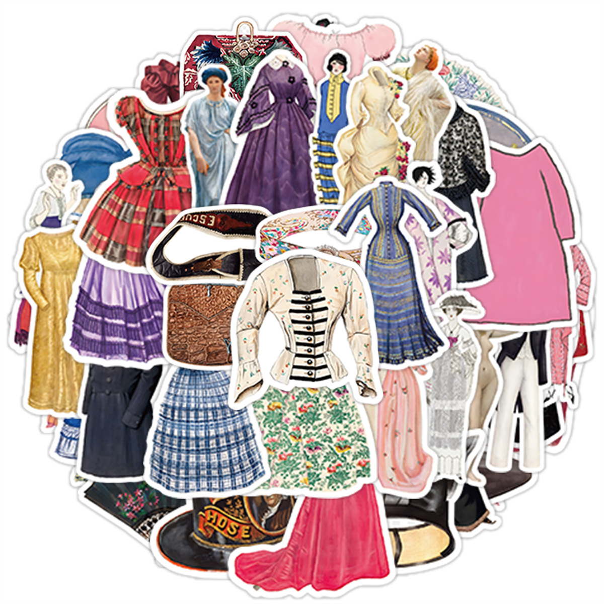Vintage Fashion Style - Europese klassieke modestickers 50 stuks waterdicht