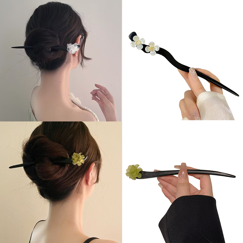 Vintage Fashion Ai - Vintage Chinese Stijl Houten Bloem Haar