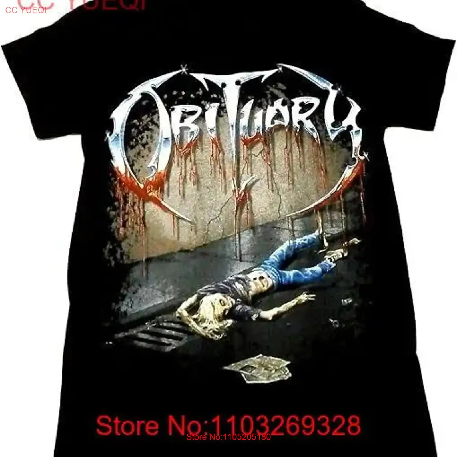 Vintage Fashion Obituaries - Vtg OBITUARY Band T-shirt Volwassen Maat