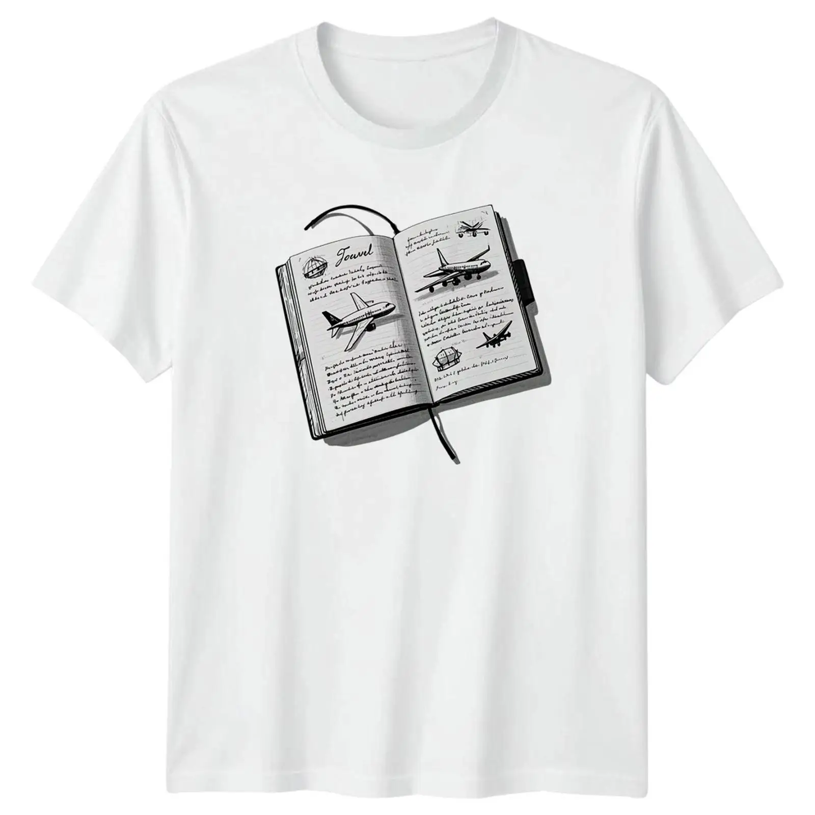 Vintage Fashion Journal - Reisdagboek Schets T-shirt Luchtvaart Cadeau voor