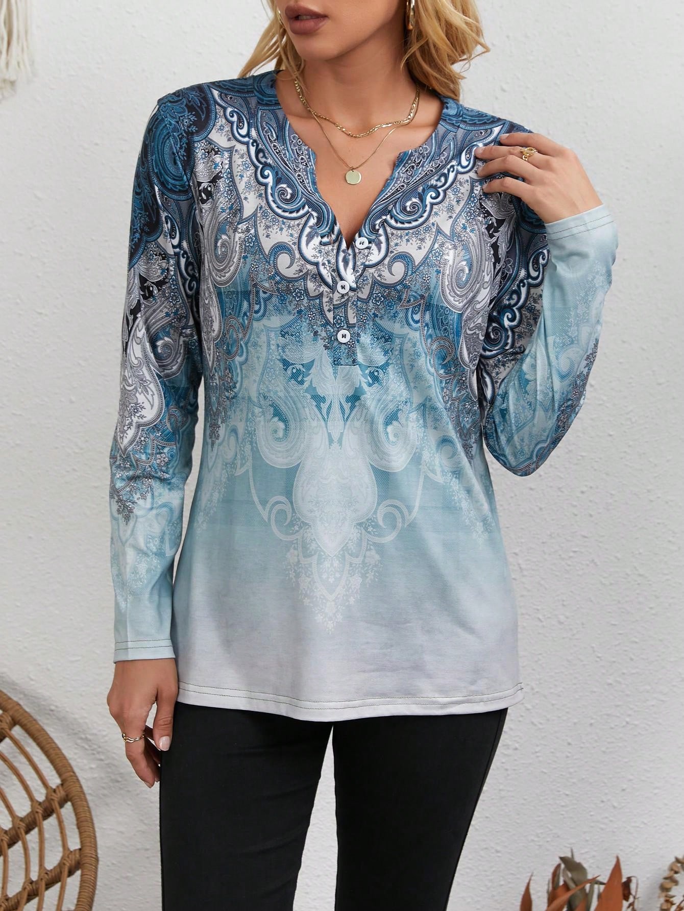 Dames top in etnische stijl: v - Vintage Fashion Style recensie en prijs