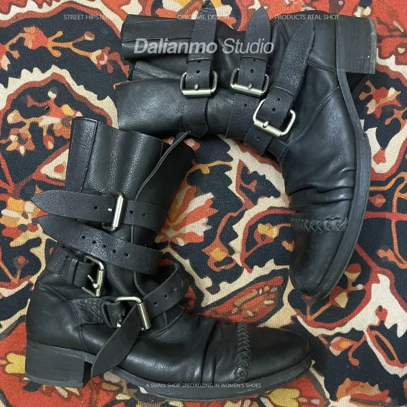 Mode heren lederen motorlaarze - Vintage Fashion Style recensie en prijs