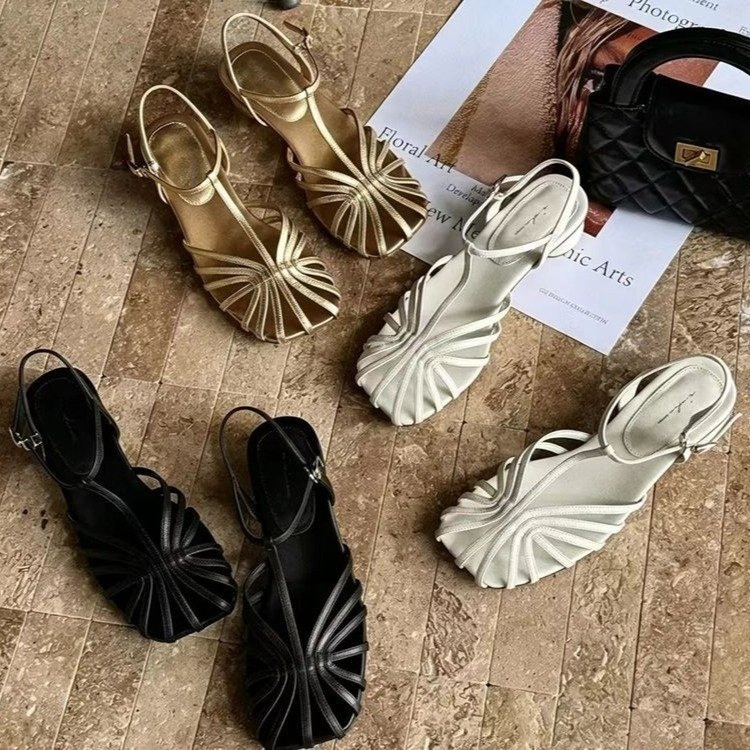 Franse vintage geweven teensan - Vintage Fashion Style recensie en prijs