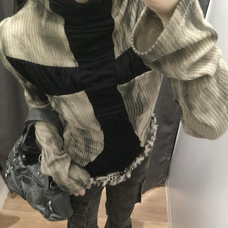 Goth Cross Subcultuur slanke t - Turtleneck Knit 90S recensie en prijs
