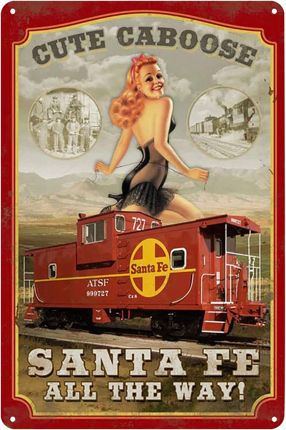 Pinup Girl Railroad Train Post - Vintage Fashion Posters recensie en prijs