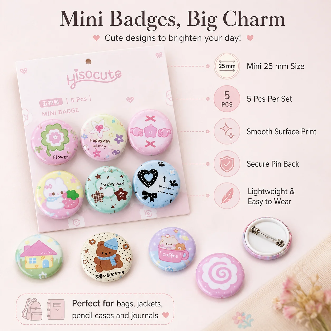 Student Clover 25mm Mini Pin B - Vintage Fashion Journal recensie en prijs