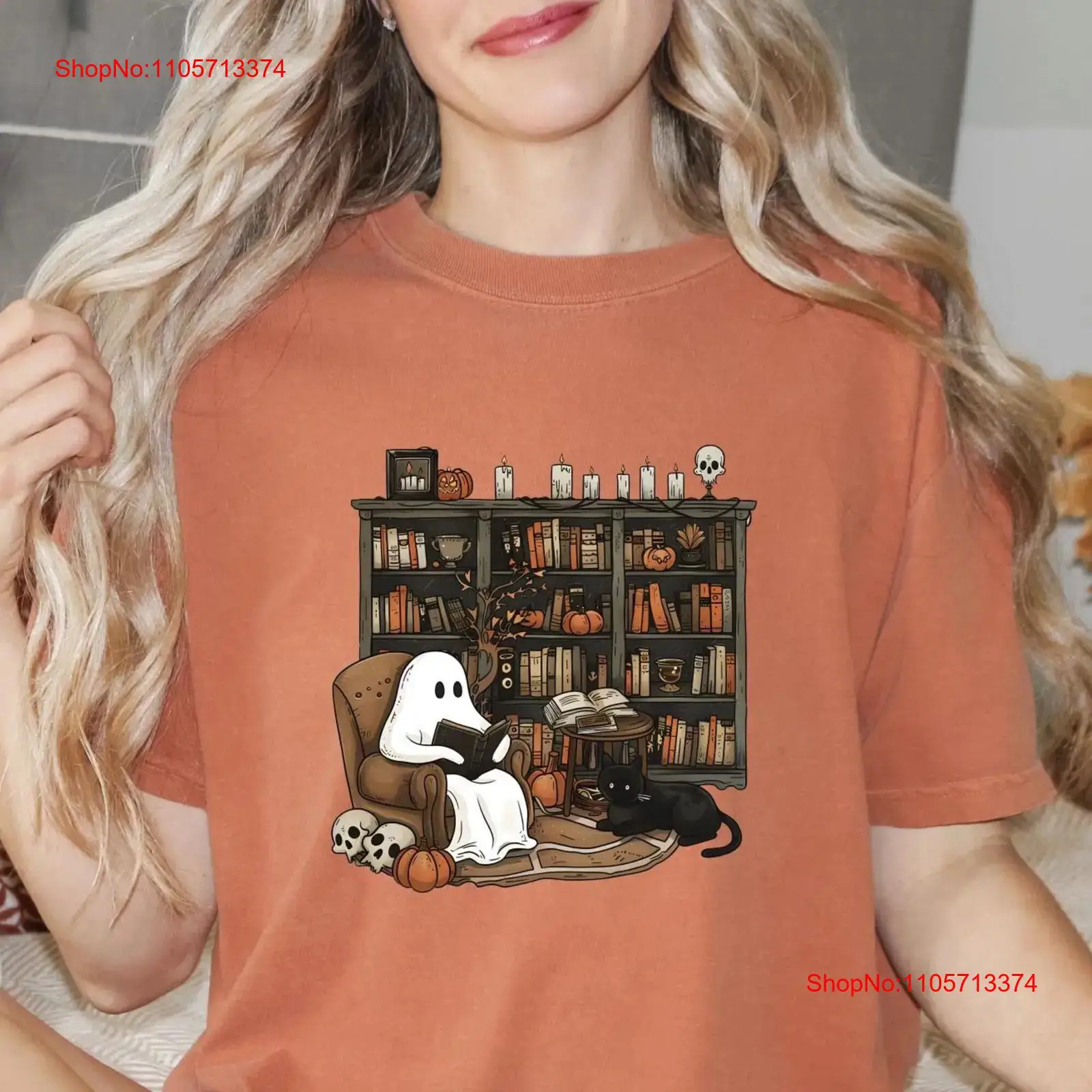 Bookish Ghost T-shirt Spooky L - Vintage Fashion Library recensie en prijs