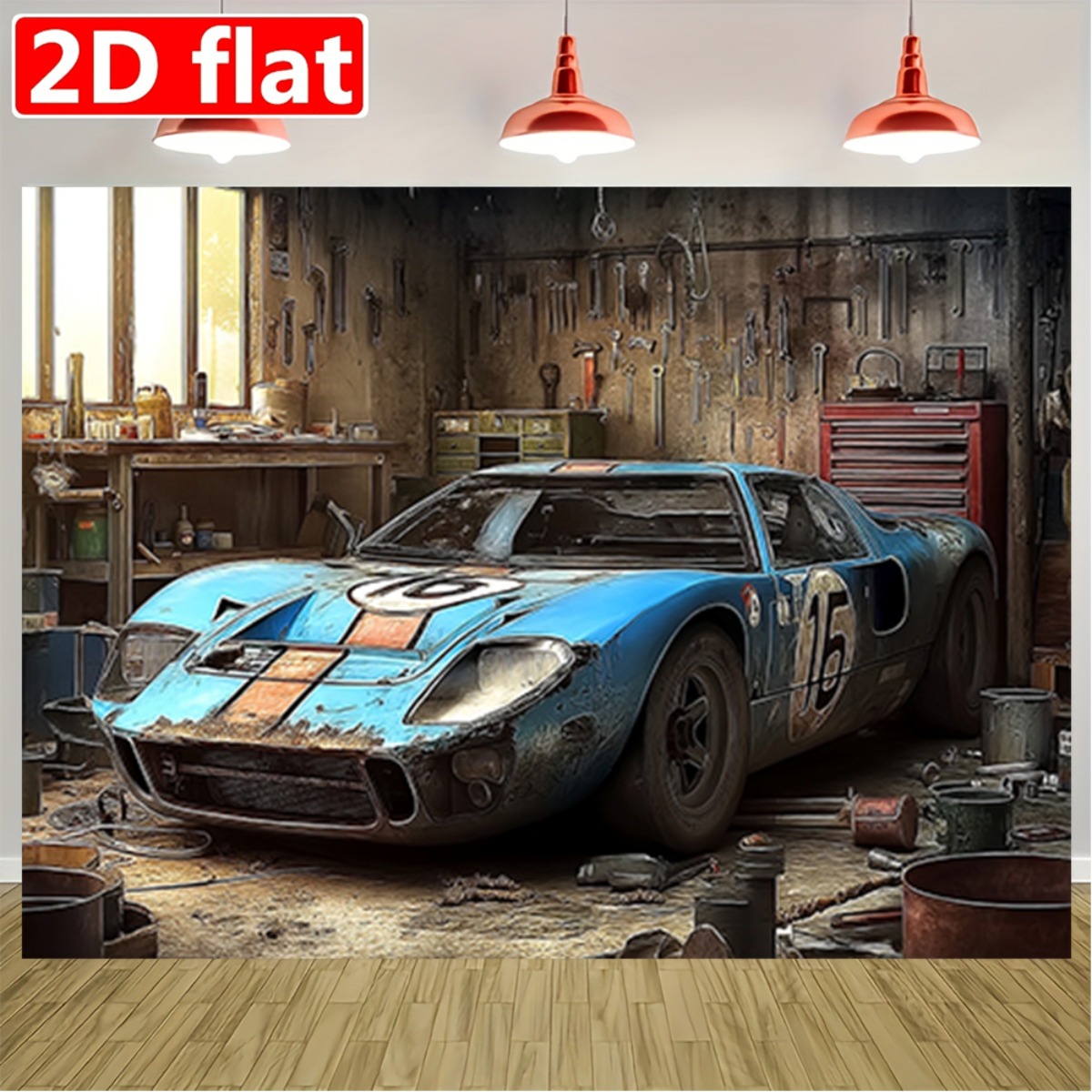 2D-vlak, 1 vintage racegarage- - Vintage Fashion Events recensie en prijs