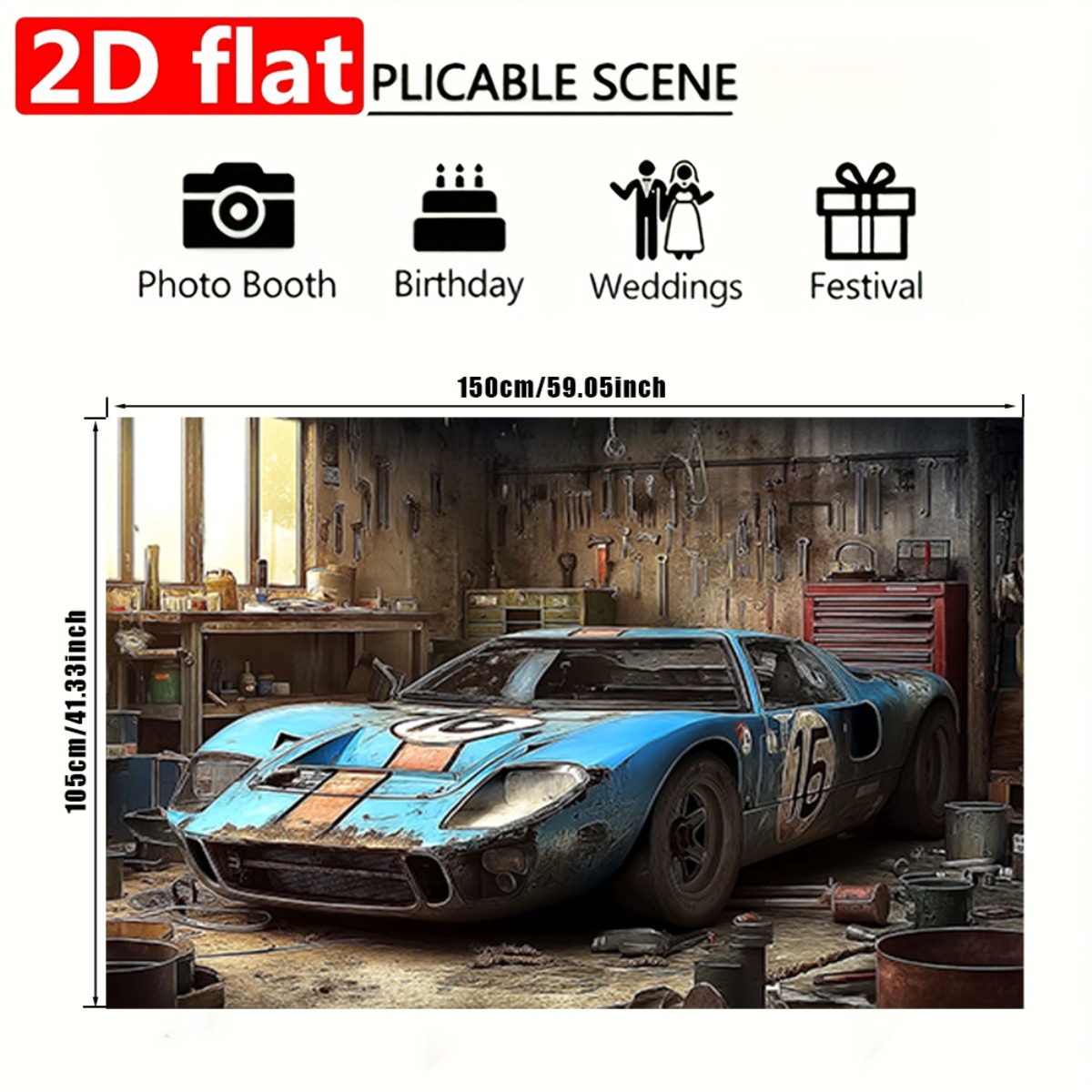 2D-vlak, 1 vintage racegarage- - Vintage Fashion Events recensie en prijs