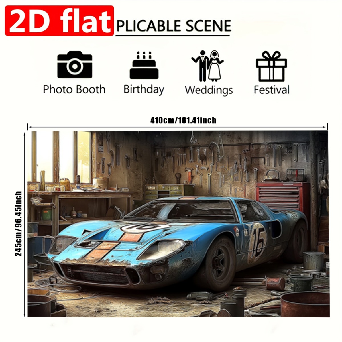 2D-vlak, 1 vintage racegarage- - Vintage Fashion Events recensie en prijs