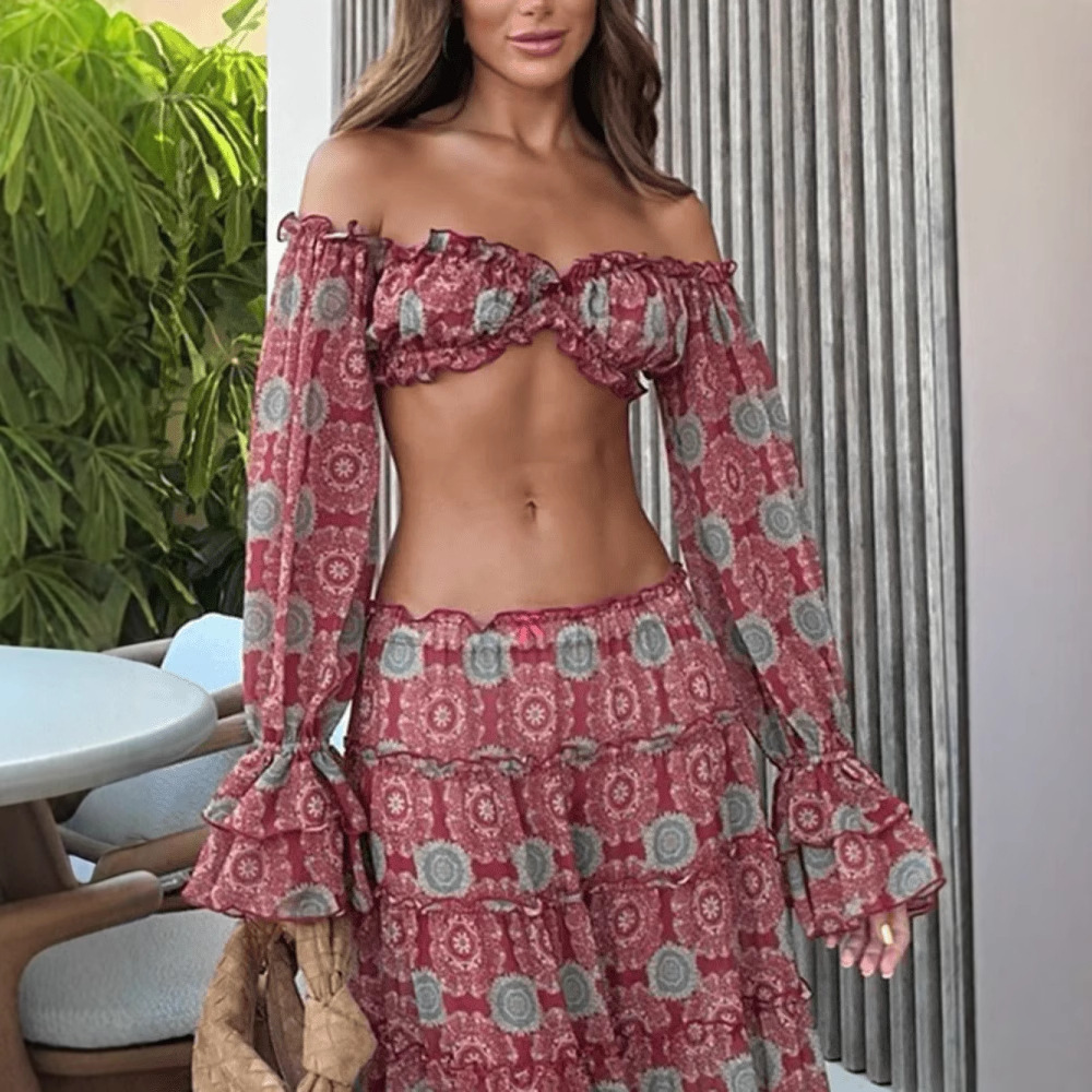 Vintage print rok tweedelig se - Vintage Fashion Ai recensie en prijs