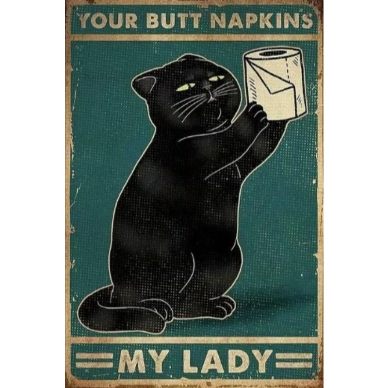 Zwarte Grappige Kat Metalen Bo - Vintage Fashion Posters recensie en prijs