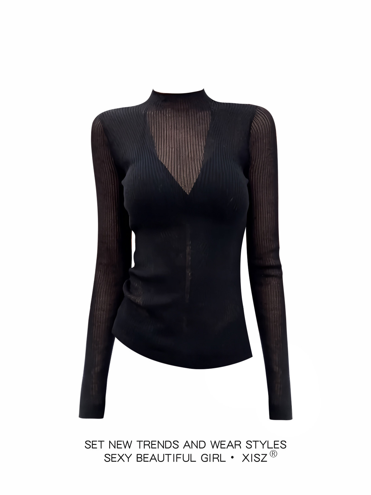 Vrouwen Zwart GothicT-shirt Ha - Turtleneck Knit 90S recensie en prijs